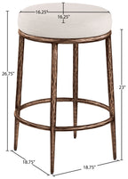 Ferro - Upholstered Backless Counter Stool With Brushed Bronze Base