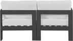 Nizuc - Outdoor Patio 2 Seat Modular Sofa With Gray Frame