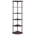 Bonwick - Wood 5-Shelf Corner Bookshelf - Cappuccino