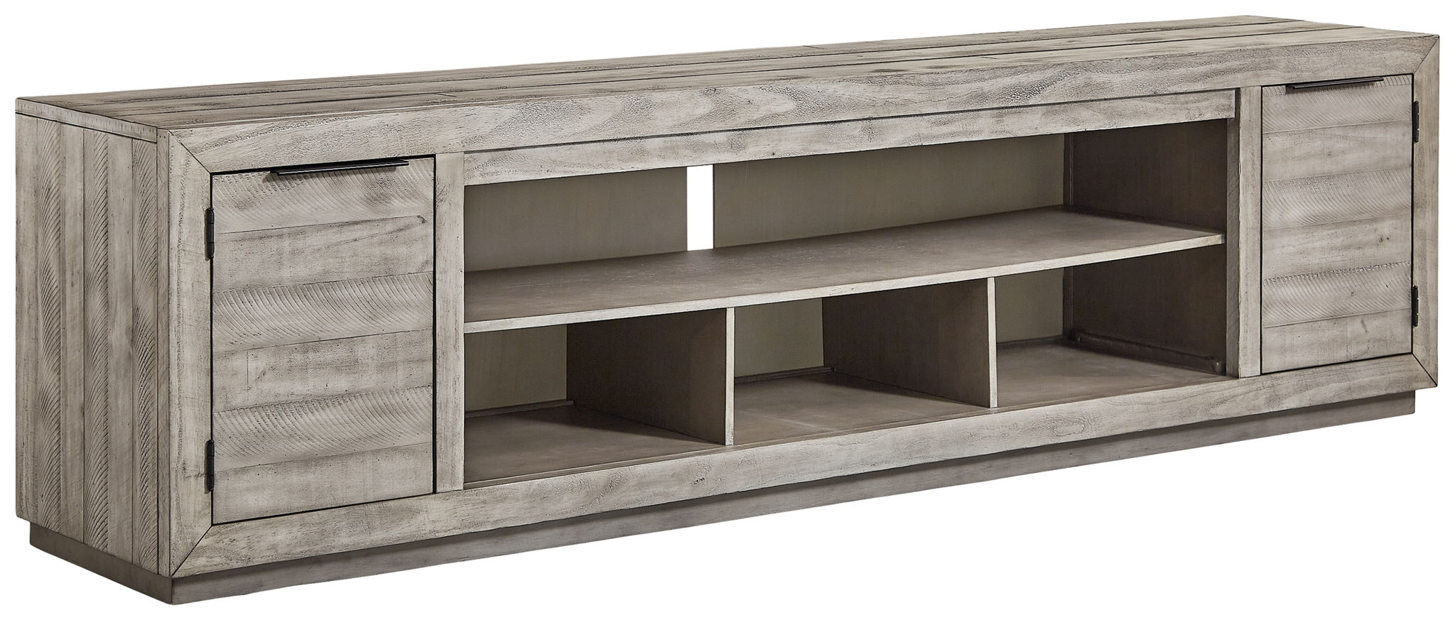 Naydell - XL TV Stand w/Fireplace Option - Gray