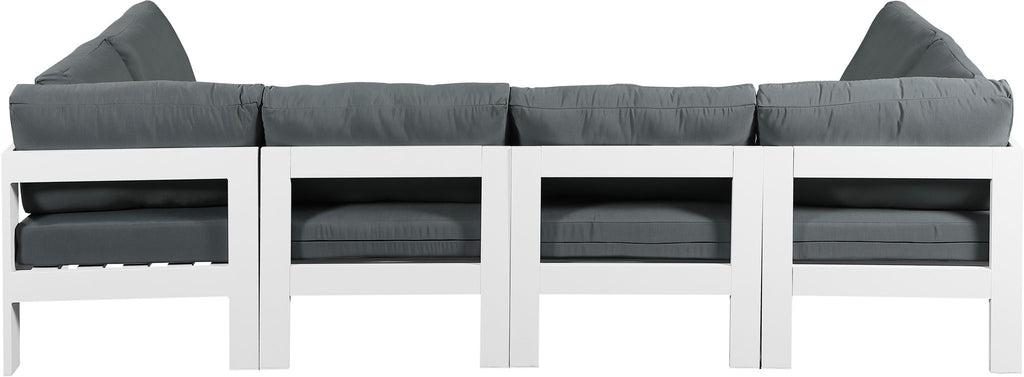 Nizuc - Outdoor Patio 6 Piece Modular Sectional With White Frame