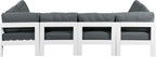 Nizuc - Outdoor Patio 6 Piece Modular Sectional With White Frame