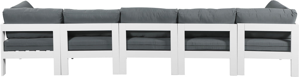 Nizuc - Outdoor Patio 5 Seat Modular Sofa With White Frame