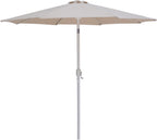 Fiji - Aluminum Patio Umbrella With Round Teak And White Base