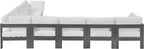 Nizuc - Outdoor Patio 8 Piece Modular Sectional With Gray Frame