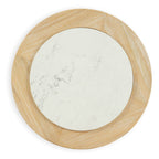Camdill - Round End Table - Light Brown / White