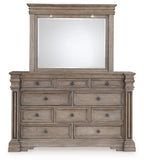 Blairhurst - Dresser And Mirror - Light Grayish Brown