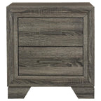 Wright - 2-Drawer Nightstand Bedside Table - Brown Oak