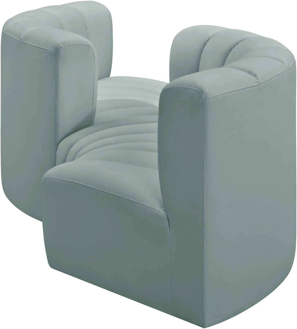 Arc - Faux Leather 4 Piece Curved Modular Sofa