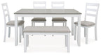 Stonehollow - Rectangular Drm Table Set (Set of 6) - White / Gray