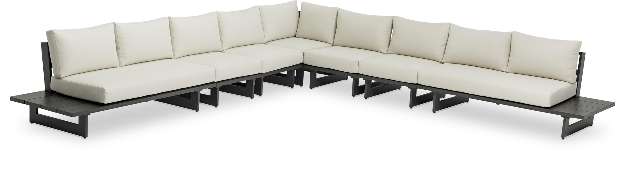 Maldives - 7 Piece Water Resistant Outdoor Patio Modular Sectional With Gray Base