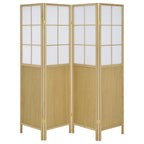 Edwards - 4-Panel Room Divider Folding Shoji Screen - Natural