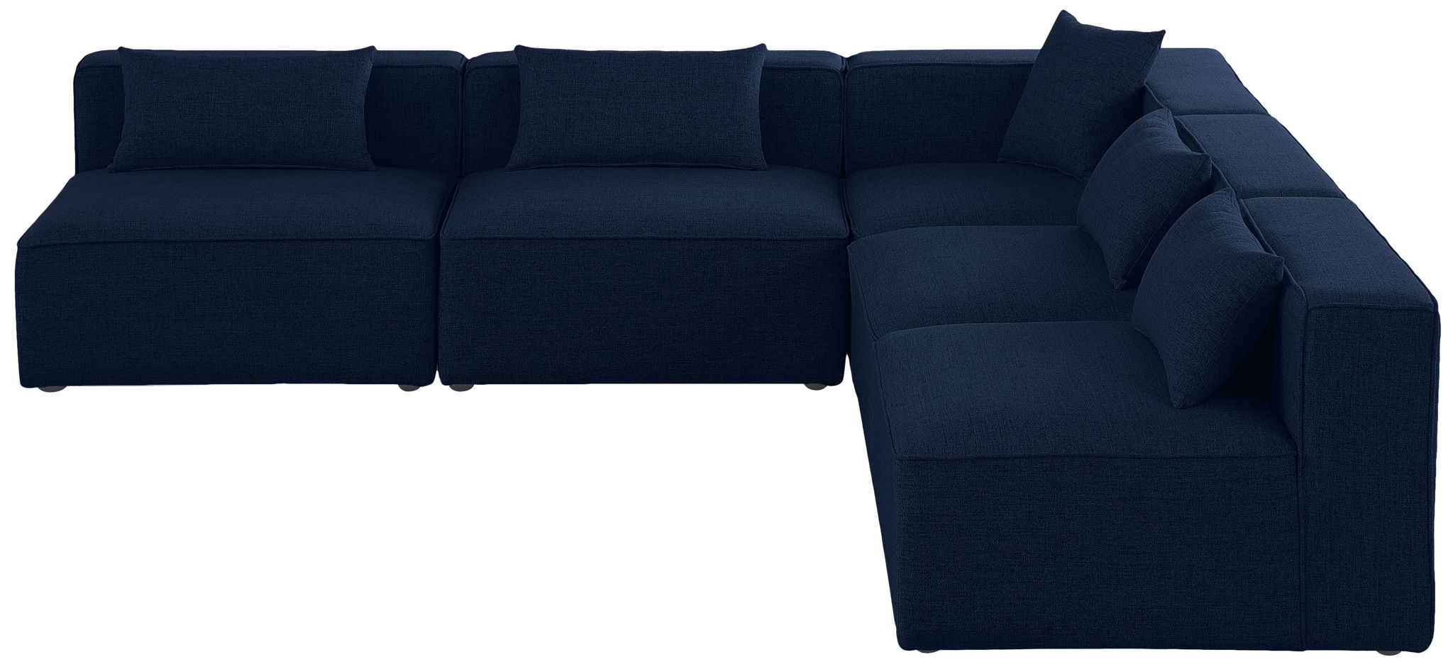 Cube - Linen 5 Piece Modular Corner Armless Sectional