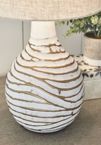 Aleela - Metal Table Lamp  - White / Gold Finish